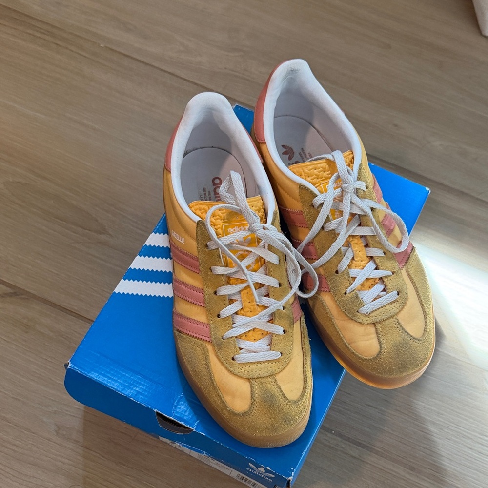 Adidas Yellow and Pink Casual Sneakers - Picture 2 of 9